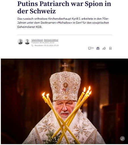 Putyin pátriárkája kém volt Svájcban