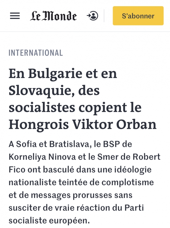 Az orbáni úton járnak a bolgár és a szlovák szocialisták