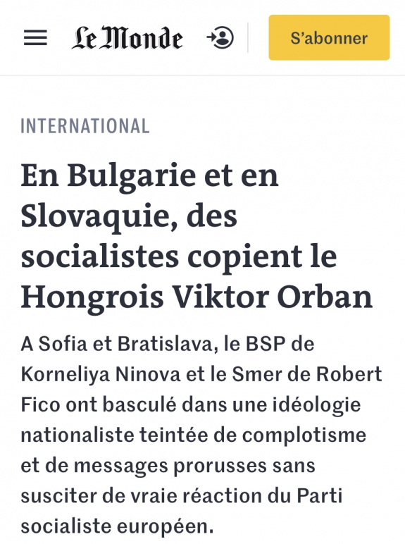 Az orbáni úton járnak a bolgár és a szlovák szocialisták