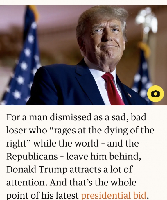 Trumpot nem a második elnökség vagy Amerika érdekli, hanem az, hogy magára vonja a figyelmet