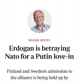 A török elnök elárulja a NATO-t, hogy ágyba bújjon Putyinnal
