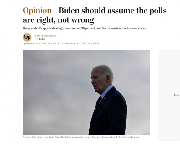 Washington Post Bidennek: ne vegye félvállról a közvélemény kutatásokat