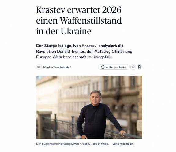 Krastev 2026-ra számít tűzszünetre Ukrajnában