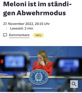 Meloni védekező hadállásban