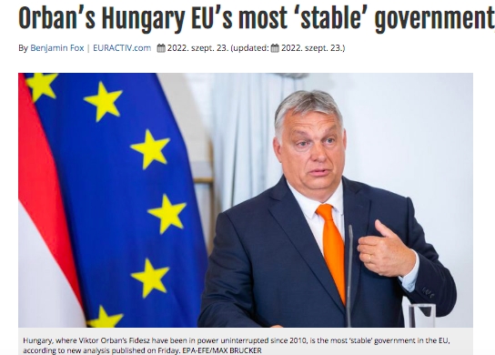 Az Unión belül nincs párja a magyar kormánynak, mert annyira stabil