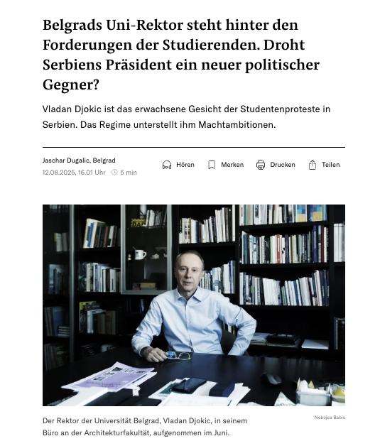 Belgrád egyetemének rektora támogatja a diákok követeléseit. Vajon Szerbia elnöke új politikai ellenféllel néz szembe?