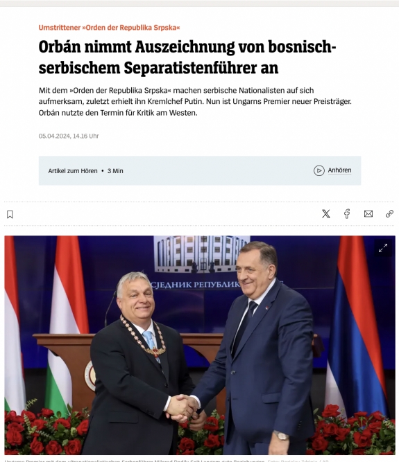 Orbán, Dodik és a Nyugat bírálata