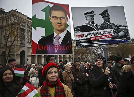 Anti-fascist demonstration in Hungary