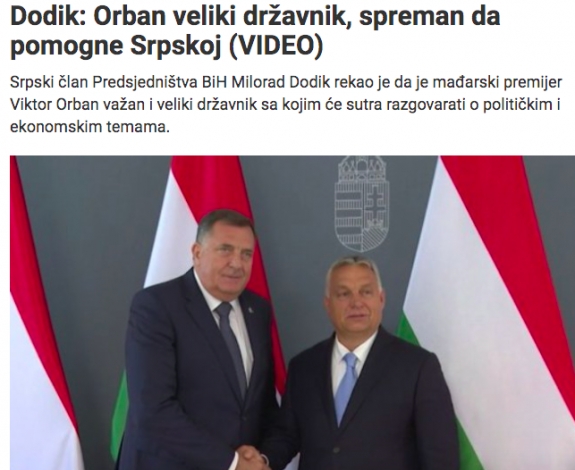 Dodik és Orbán, a két jóbarát