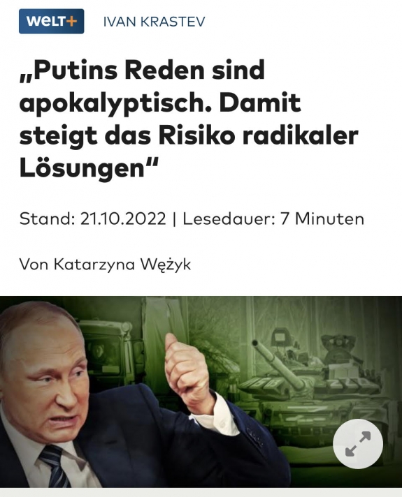 Putyin apokaliptikus beszédeket tart, ez pedig növeli annak a veszélyét, hogy radikális megoldásokhoz folyamodik