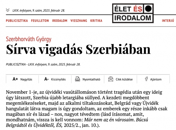 Sírva vigadás Szerbiában