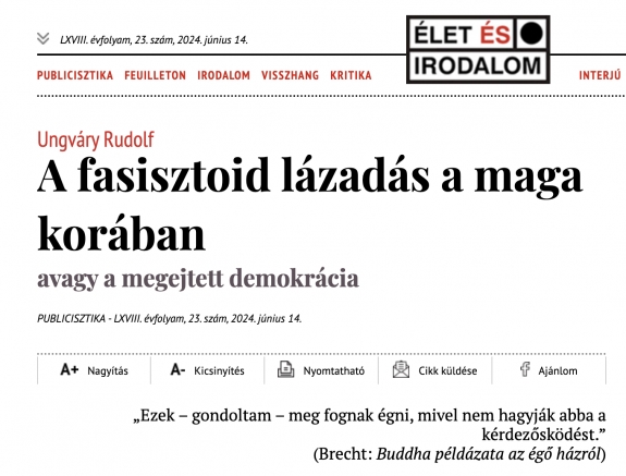 A fasisztoid lázadás a maga korában  