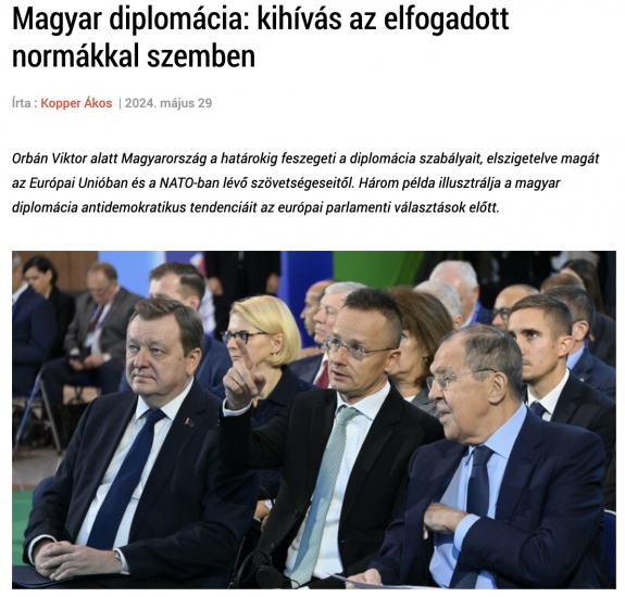 A magyar diplomácia kihívás az elismert normákkal szemben 