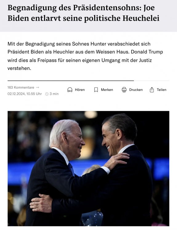  Biden a saját képmutatását leplezte le, amikor kegyelmet adott a saját fiának