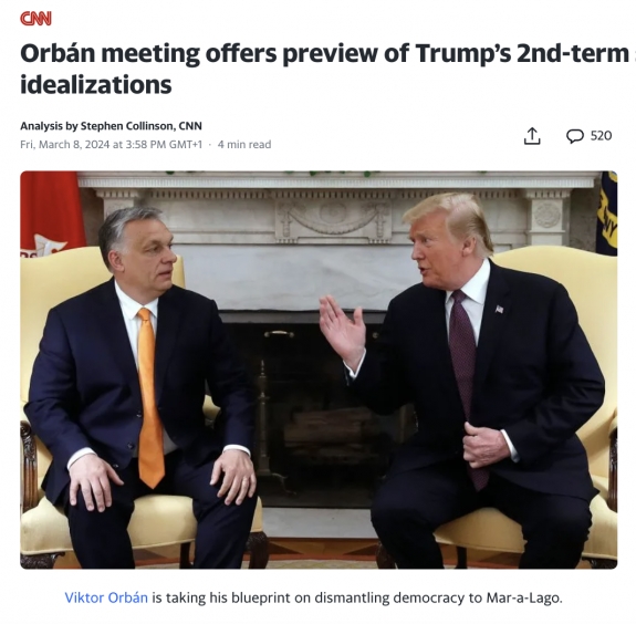 Hogy Orbán felkereste Trumpot, az betekintést enged abba, erős emberként mit is akar csinálni a volt elnök, ha ismét mandátumhoz jut