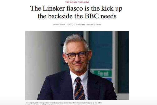 A Lineker-ügy olyan fenékberúgás a BBC-nek, amelyre szüksége van