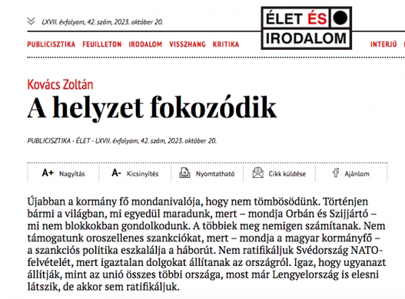 A helyzet fokozódik