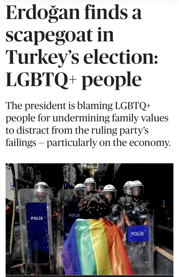 A török államfő a nemi kisebbségeket tette meg bűnbaknak, hogy megnyerje a választást