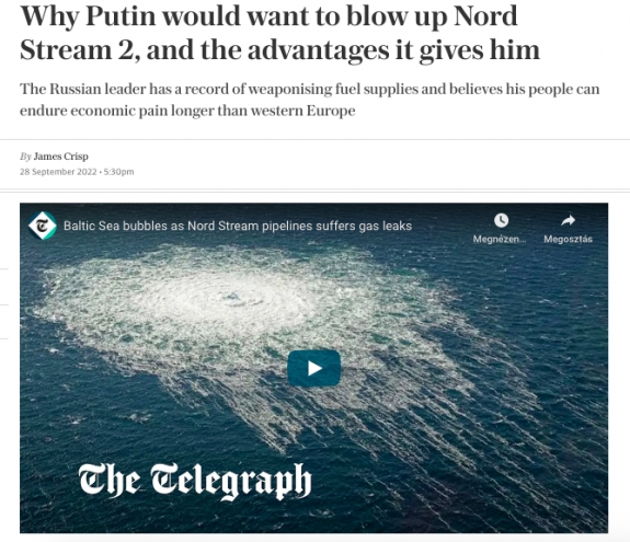 Miért akarhatná Putyin felrobbantani az Északi Áramlat 2-t?