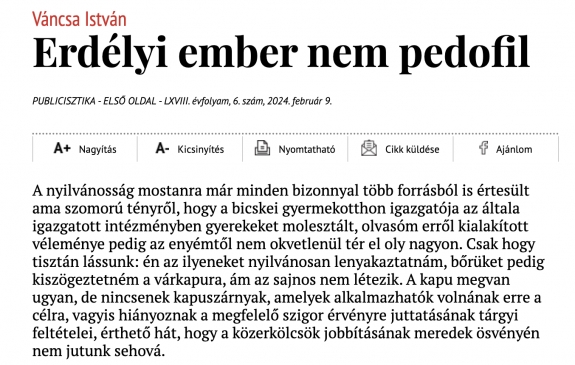 Erdélyi ember nem pedofil