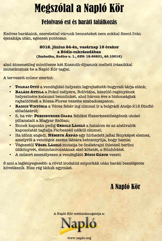 Megszólal a Napló Kör