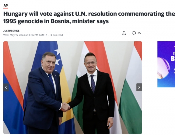 Orbánék nem szavazzák meg a Srebrenica-határozatot